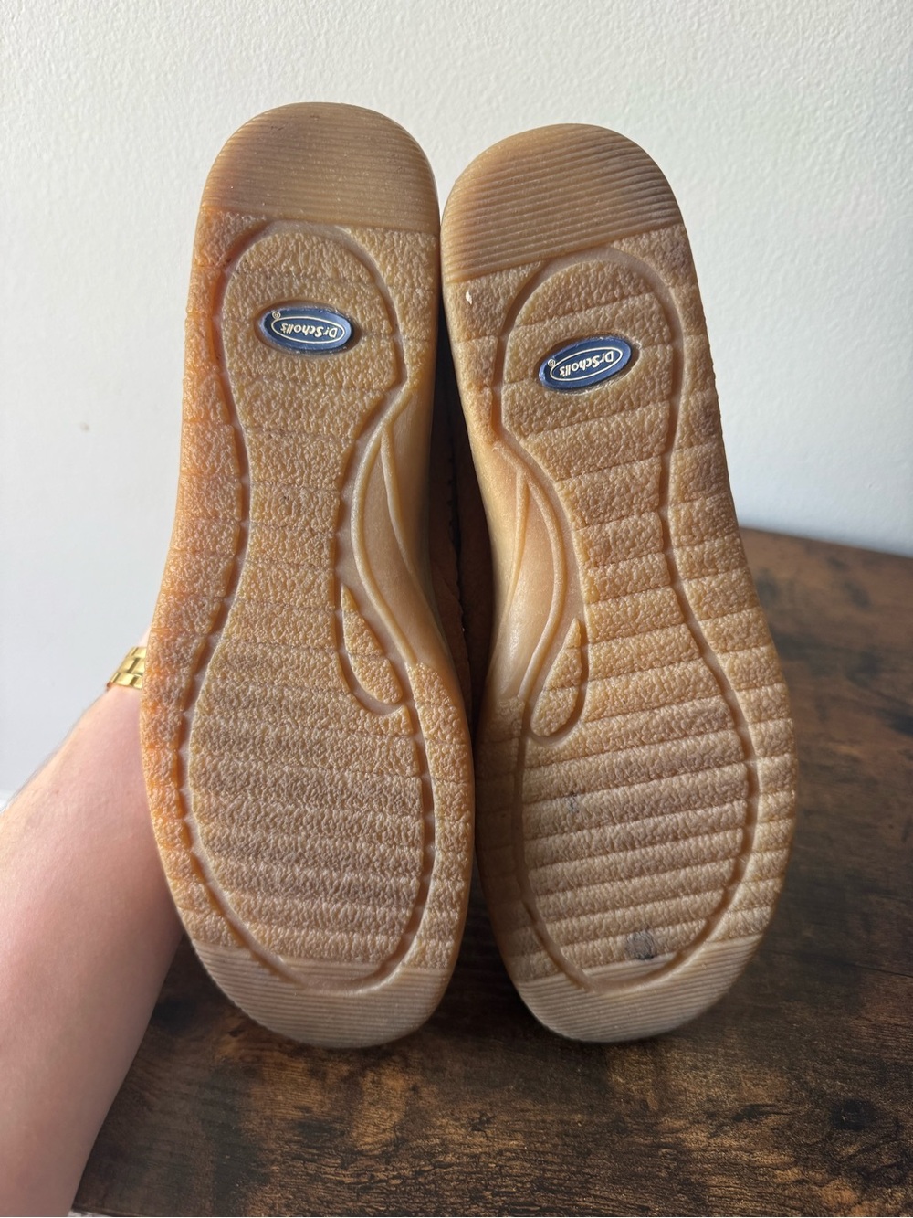 Dr. Scholl's Women's 9 Tan Leather Woven T-Strap Huarache Clogs Comfort Shoes - Picture 5 of 7